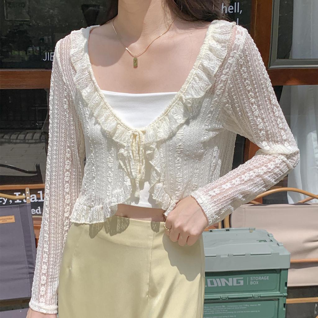 2026 Summer Lace Cardigan Jacket: Stylish Sun Protection Shawl with Skirt for Women