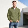 Herren Pullover mit Reißverschluss, Leopardenmuster, Stehkragen, Lässig, Knitterfrei, Sportliches Oberteil für Herbst Winter