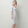Fashion Women elegant Casual Slim Fit High Quality Solid Metal Buckle Plus Size  Irregular Dress