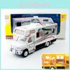 Alloy Deluxe 132 Travel Motorhome Bus Children's Toy Car Model Decoration Sound And Light Retractable Door