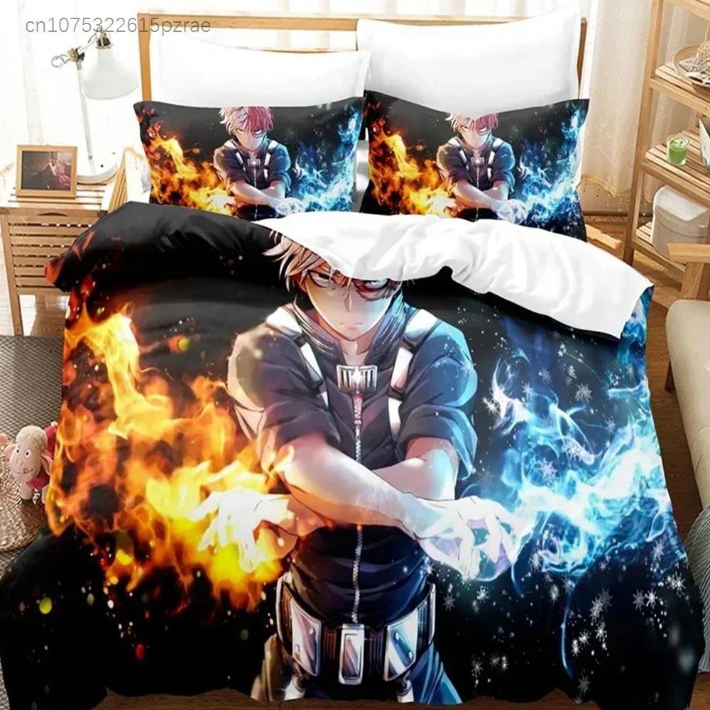 Nové povlečení My Hero Academia do ložnice Měkké moderní přehozy Pohodlný dětský povlak na peřinu Povlak na přikrývku a povlak na polštář