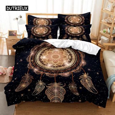 Golden Dream Catcher Set Duvet Cover Set 3d Bedding Digital Printing Bed Linen Queen Size Bedding Set Fashion Design
