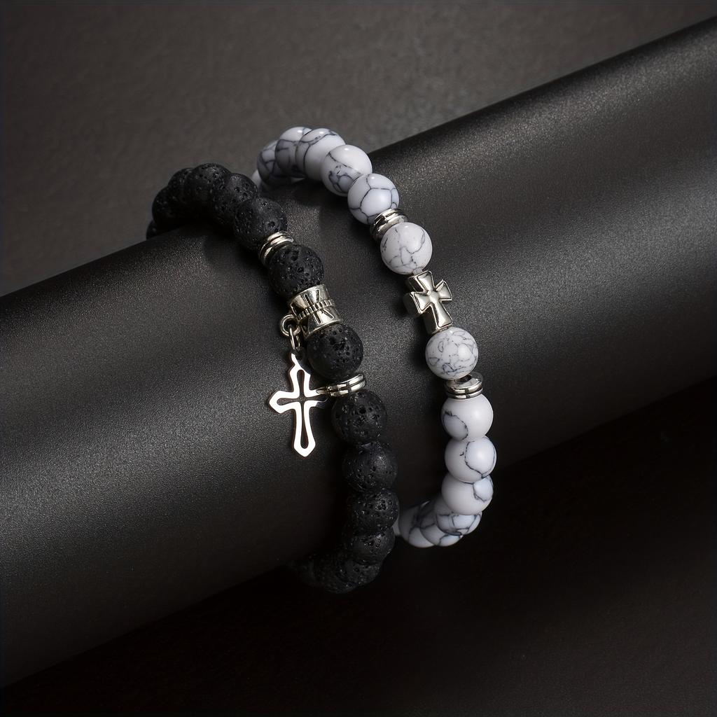 JYL TS Bracelet Cross Pendant  Couple Fashion Lucky Energy & Relationship Harmony