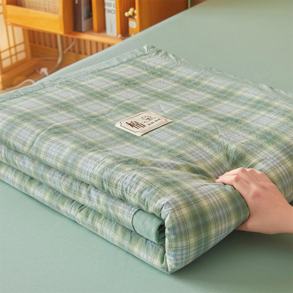 Muji-style Pure Cotton Summer Quilt – All-Cotton, Machine Washable Air Conditioning Quilt for Dorms