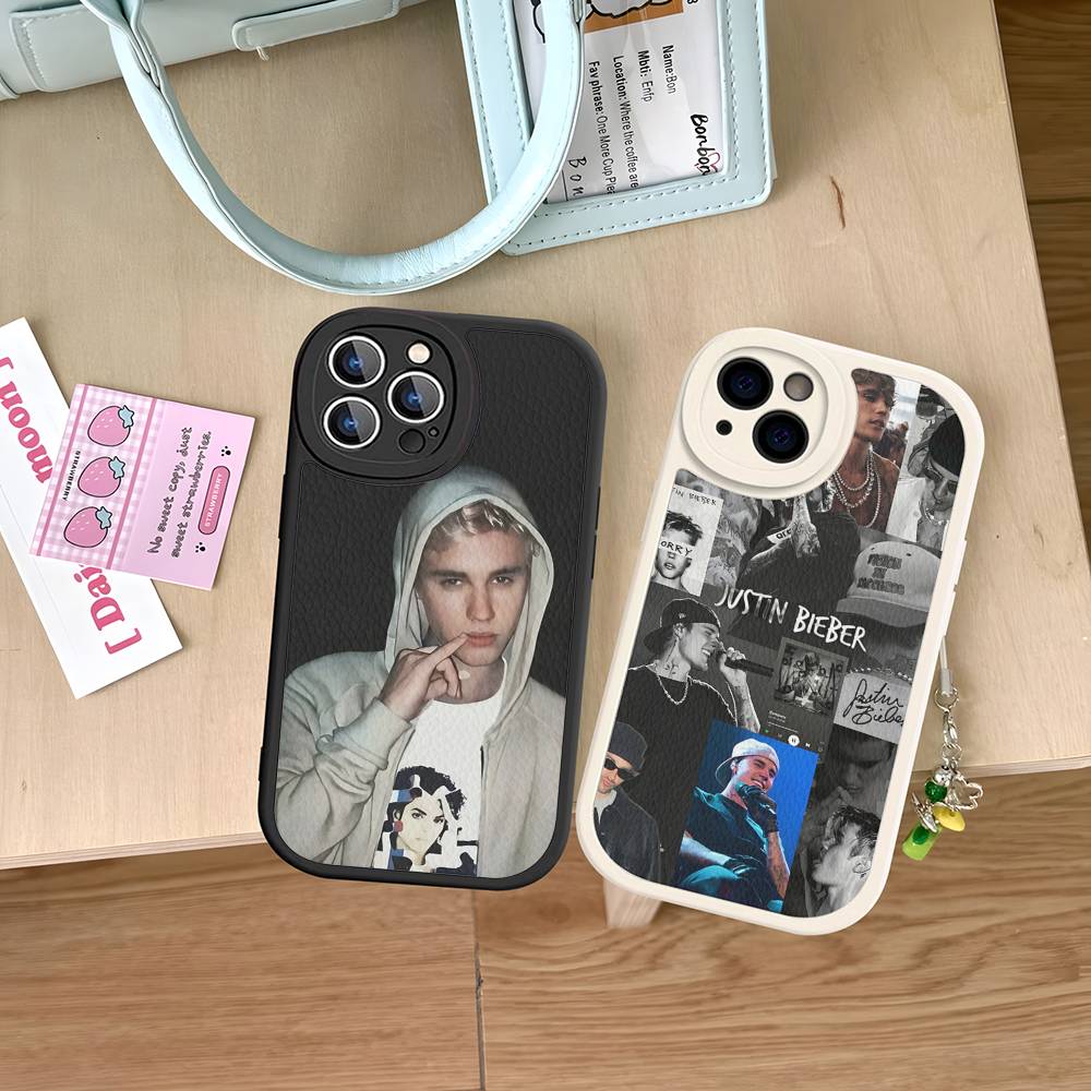 Sänger J-Justin B-Bieber Für IPhone 16 16E 15 14 13 12 11 Pro Max Plus Leder Rückseite Handyhülle