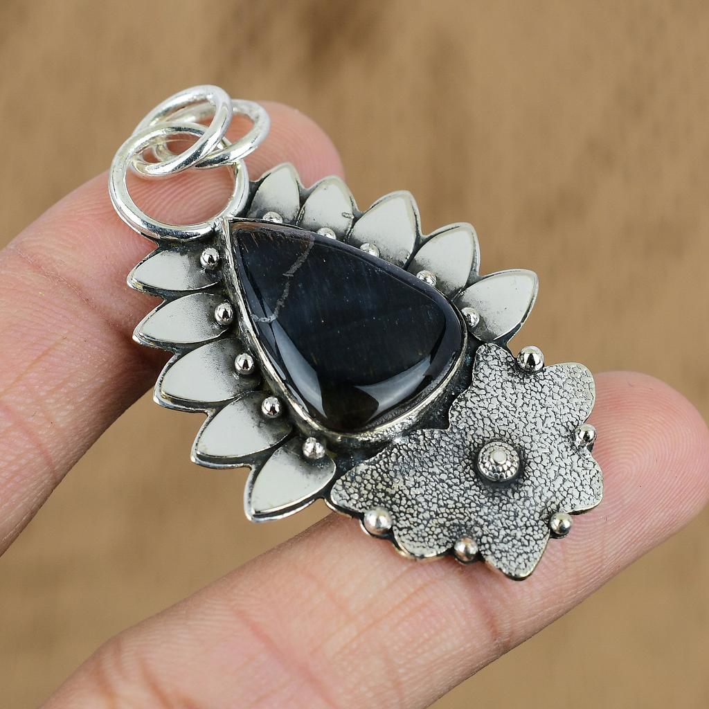 Natural Nellite Gemstone Indian Jewelry 925 Sterling Silver Pendant For Girls