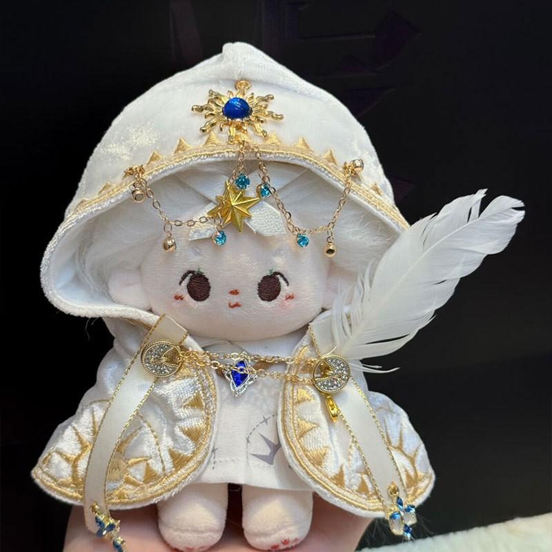 10cm Cotton Doll Outfit Set Priestess Style Black White Mini Clothing Handmade Cute Accessory BJD Plush Collectible