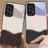 Three Color Gradient For Samsung Galaxy S 8 9 10 20 Plus 21 FE 22 23 24 Ultra S7 Edge Black Tempered Glass Phone Case Hard Shell