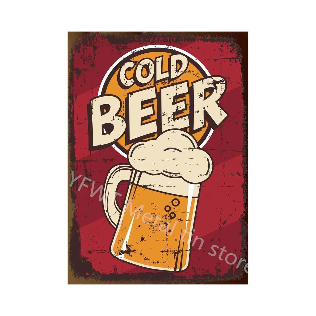 Retro Car Beer Vintage Metal Tin Sign Poster  Perfect for Bar Cafe Kitchen Balcony Decor  Classic Wall Signs for Home Decor