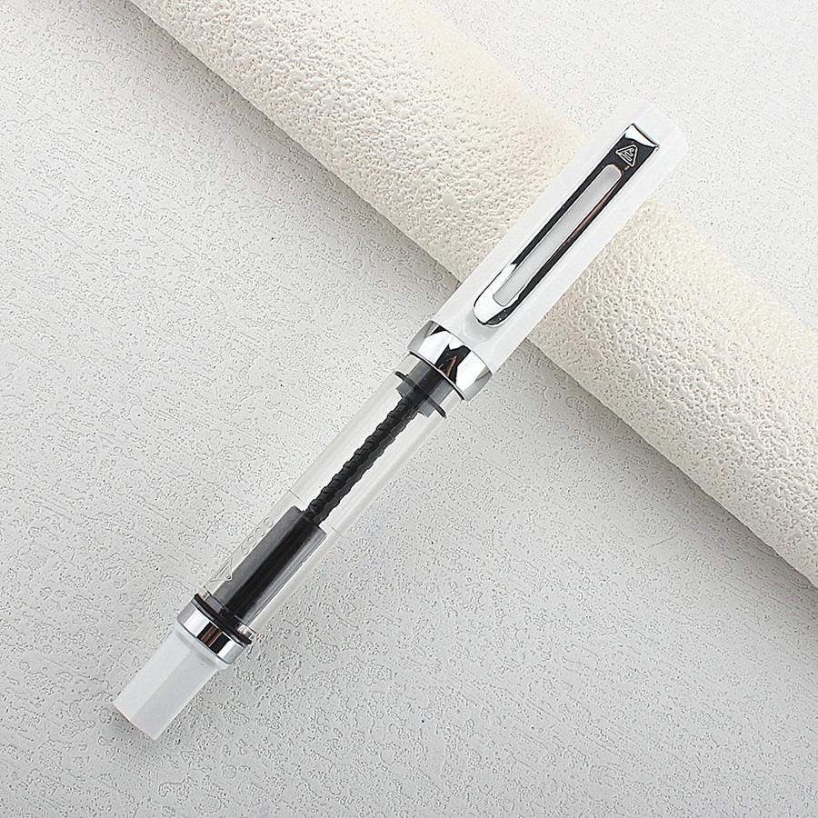 3059 Piston Filling Fountain Pen Acrylic  EF/F/ Nib with Silvery Clip Smooth Writing Office Gift Pen