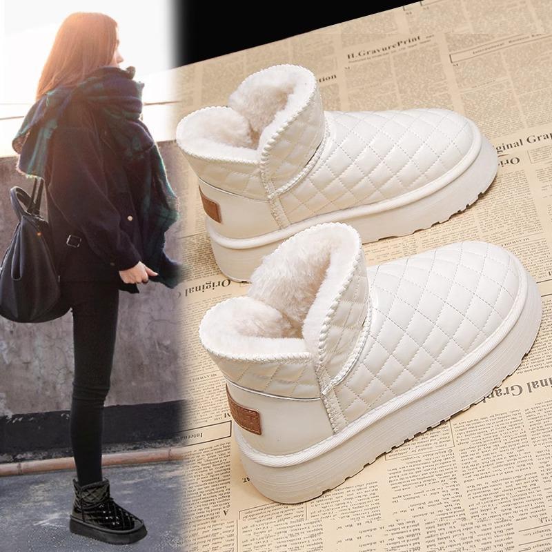 Thick-soled snow boots for women's 2025 new winter waterproof and non-slip velvet thickened foreign-style warm Northeast cotton shoes