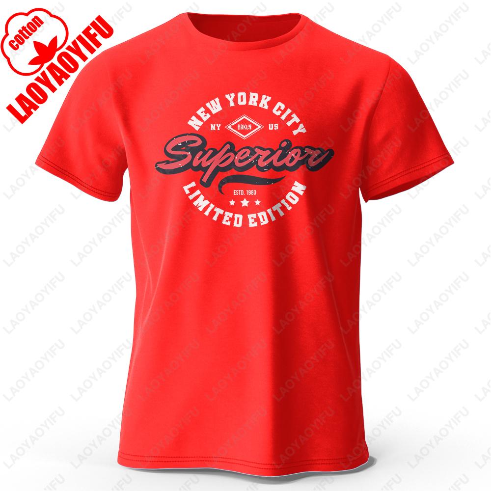 New York City Vintage Print Mens Graphic T Shirts Trendy Tee Cotton Summer Fashion Oneck Male Classic Simple Style Shortsleev S