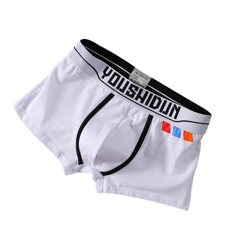 

Men s Cotton Boxer Briefs - Breathable, Soft, Trendy Lettered Design Four-Corner Underwear XL