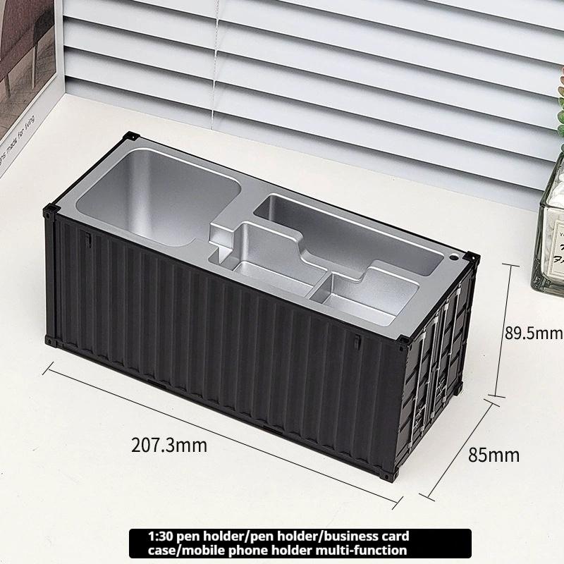 1:30 Scale Shipping Container Business Card Organizer Desk Stationery Storage Box Office Decor Pen Holder Creative Gift Ornament