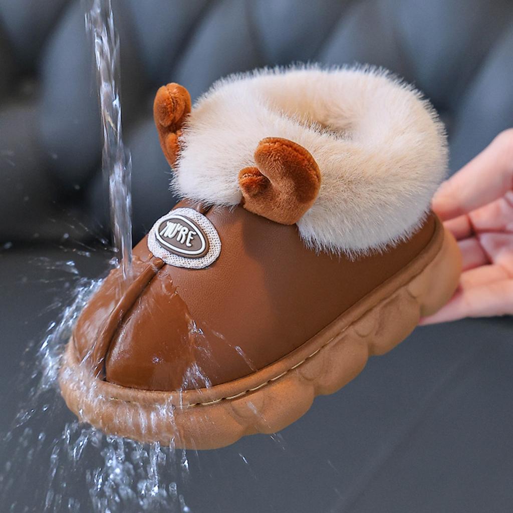 Winter Children's Cotton Shoes, Cartoon Cute for Boys and Girls Aged 1-9, Anti Slip, Warm and Waterproof Cotton Slippers for Indoor Use At Home