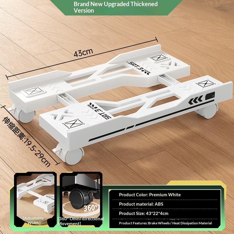 New CPU Stand Adjustable Bracket PC Holder Cart Mobile Computer Tower Stand With Rolling Caster Wheels Adjustable Desktop Stand белый