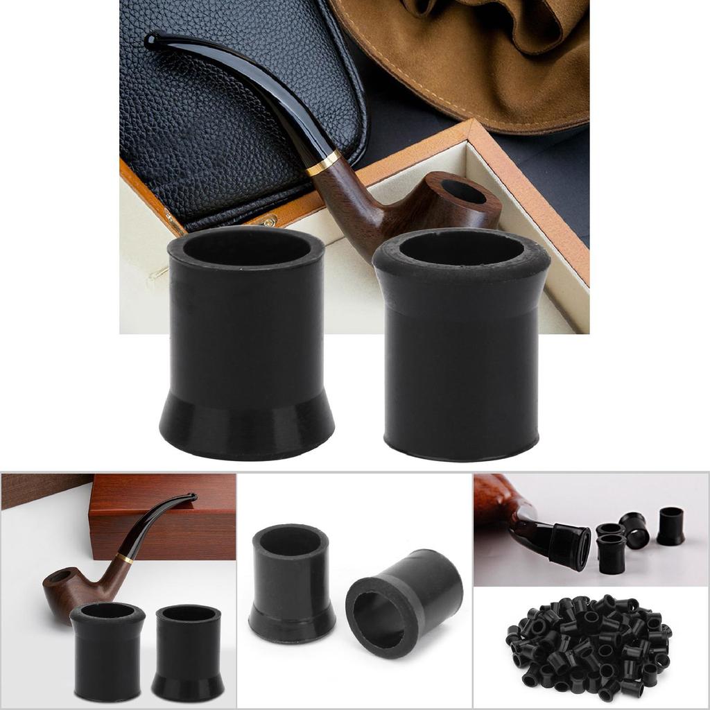 100pcs Black White Cigarette Pipe Disposable Tips Pipe Mouthpiece Stem Rubber Bits(#2)