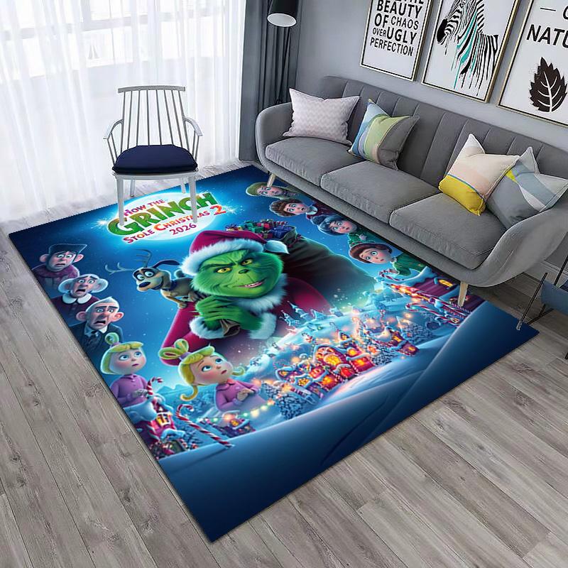 Christmas Gift Comedy Movie How the Grinch Stole Christmas carpet home living room decoration table and chairs anti slip door mat carpet A16