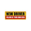 Waterproof PVC Student Driver Magnet Reusable Vehicle Safety Warning  For Teen Drivers