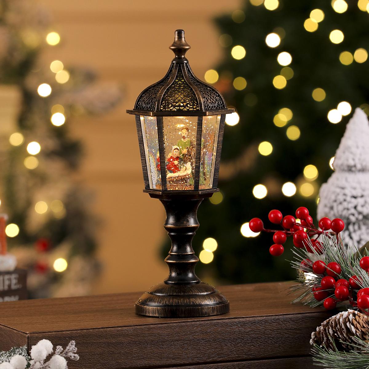 Music Snowfall Christmas Resin Ornament with USB-Powered Lights
