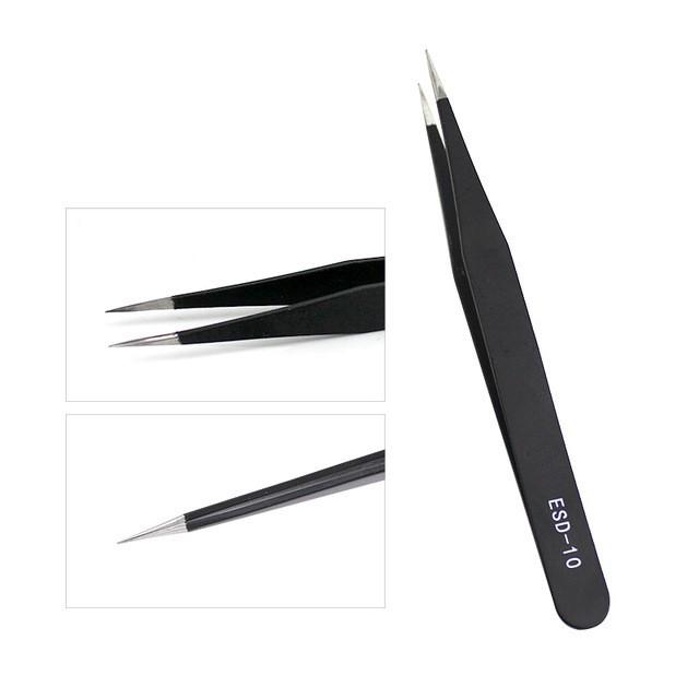 

Black Stainless Steel Anti-static Manicure Tweezers - Pointed for Precision Nail Art and Crafting Tools