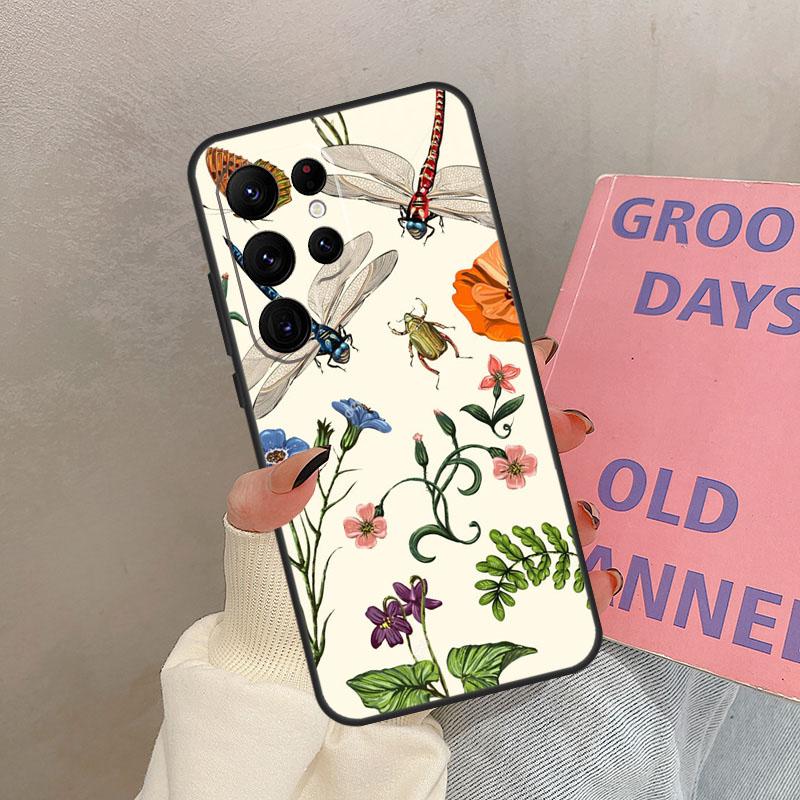Floral Colorful Dragonfly Case For Samsung Galaxy S24 FE S21 FE S20 S22 S23 S25 Ultra S9 S10 Plus S25 FE Cover Coque