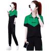 Sportswear Casual Suit Women's Summer Running Wear Fashionable Loose Slim Large Size Stand Collar Two-piece Set