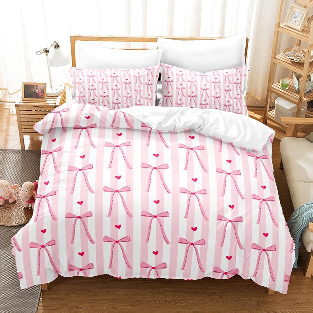 Popular Style Bowknot Bedding Sets Skin Friendly Soft Bedsheets And Duvet Covers Comfortable And Lovely Suitable For All Ages