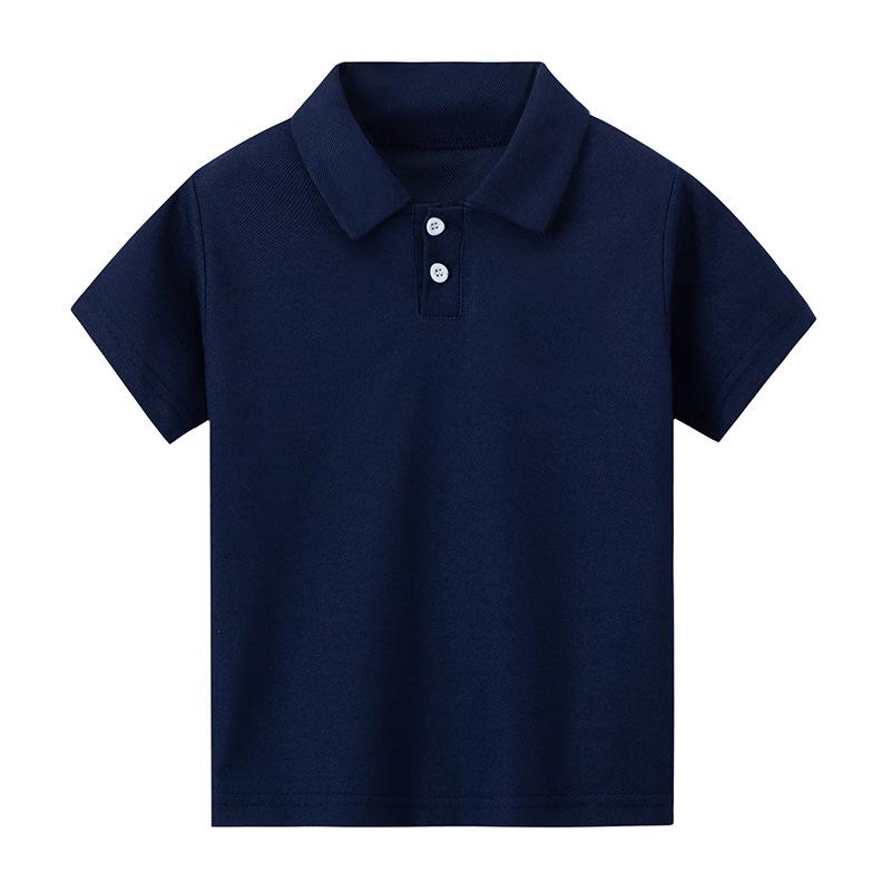 

American Edition Solid Color Children s Polo T-Shirt - Unisex Fashion Casual Top for Boys & Girls 150 cm темно-синий