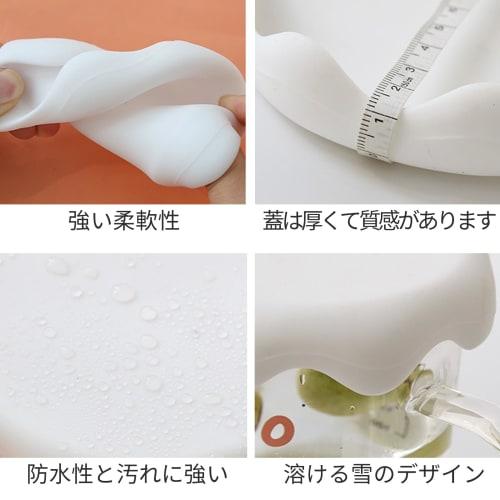 aninako Mug Cup Covers, 2-Piece Silicone Lid, Cold and Heat Resistant, Leak-Proof, Dustproof, Reusable, Dishwasher Safe, Cute Snowflake Shape, Keeps W