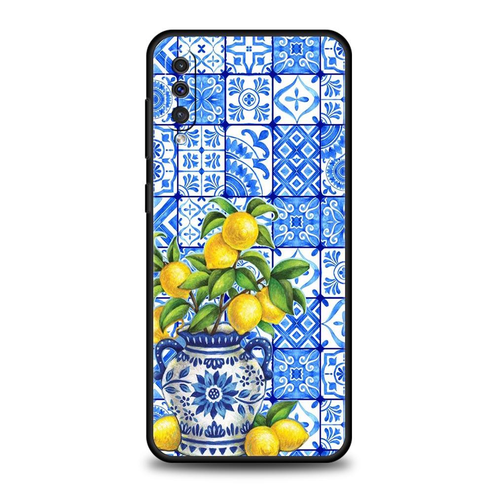 

Phone Case For Samsung A56 A36 A26 A24 A12 A14 A16 A50 A70 A20E A22 A40 A34 A54 A42 A52 5G A04s A06 Cover Ocean Wine Glass Lemon Galaxy A42 5G
