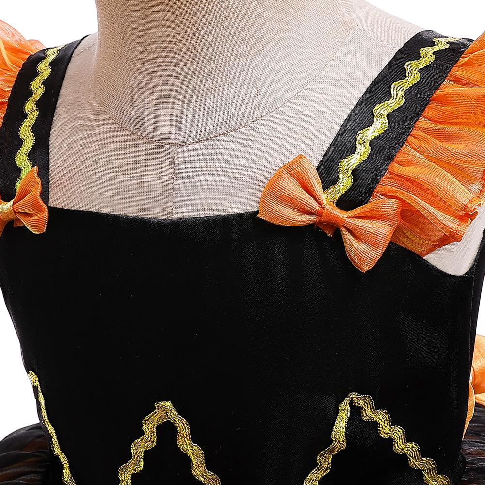 ევროპული და ამერიკული გოგონების პრინცესას გოგრის ჯადოქრის ჰელოუინის კოსტუმის კაბა