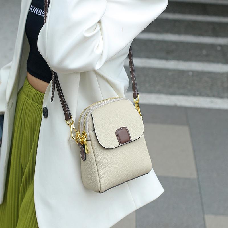 Genuine Leather Crossbody Handbag for Women, 2025 New Top Layer Cowhide Shoulder Bag, Versatile Small Phone Purse