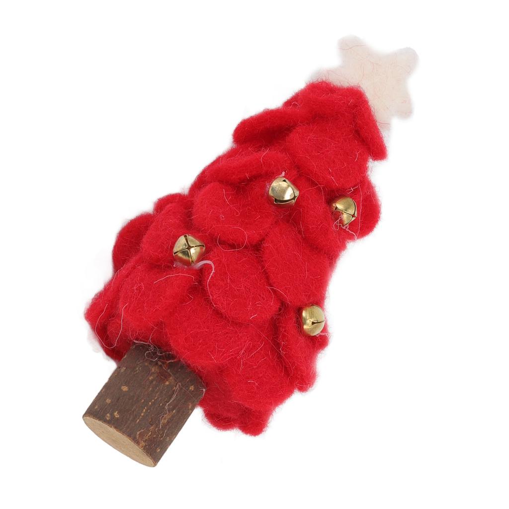 Wool Felt Christmas Tree Wood Small Christmas Tree Decorations for Home Display Window Red