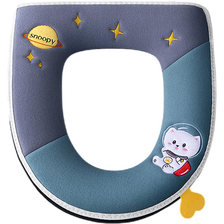 All-Season Cartoon Toilet Seat Cushion - Waterproof and Thickened with Zipper.