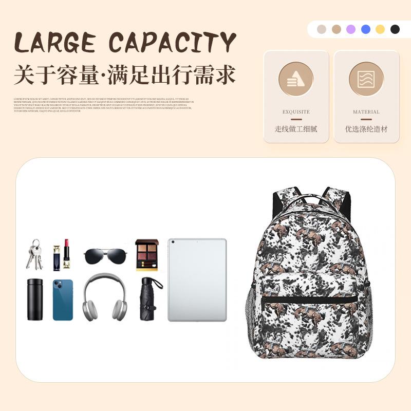 Printed Backpack Lightweight Large Capacity Casual Travel Daypack for Middle High School Students Kids Unisex