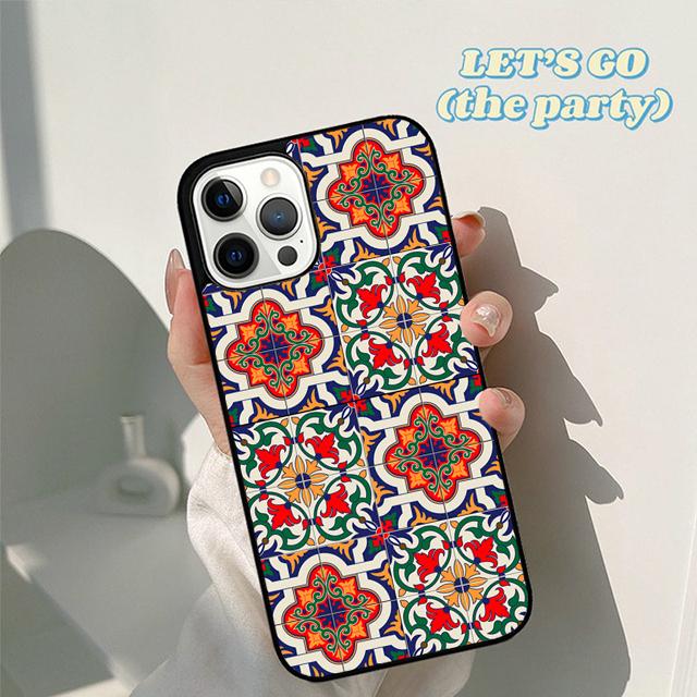 Autumu Moroccan Tiles Pattern soft Phone Case Cover for iPhone 17 Air 16 16e 15 12 11 13 14 Pro Max Apple Plus Coque