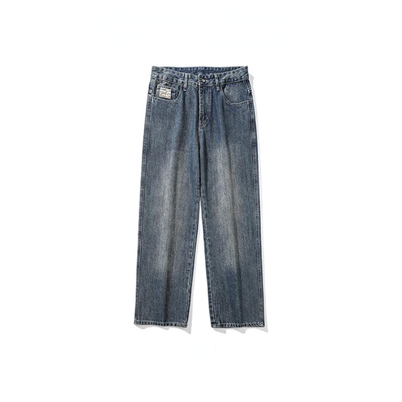 Straight Jeans Plus Size Wide Legs Pants Spring Autumn Men's Loose Casual Drape Trousers