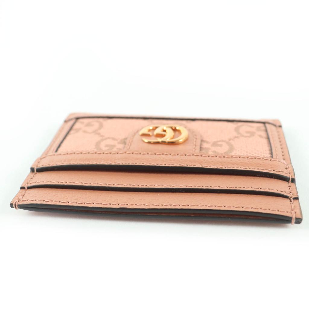 Pristine GUCCI Card Case GG pattern pink leather Women 523159 Used
