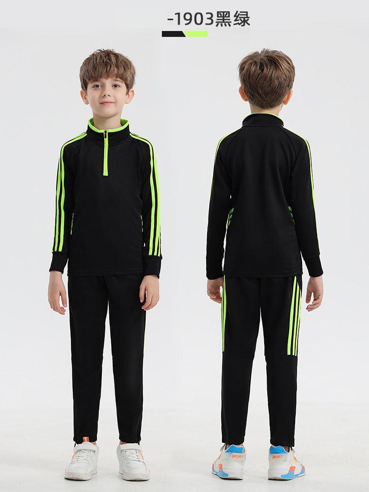 Großhandel Herbst- und Winter-Kinderjacken, langärmelige Anzüge mit halbem Reißverschluss, Herren-Fußballuniformen, Trainingsuniformen und Auftrittsuniformen