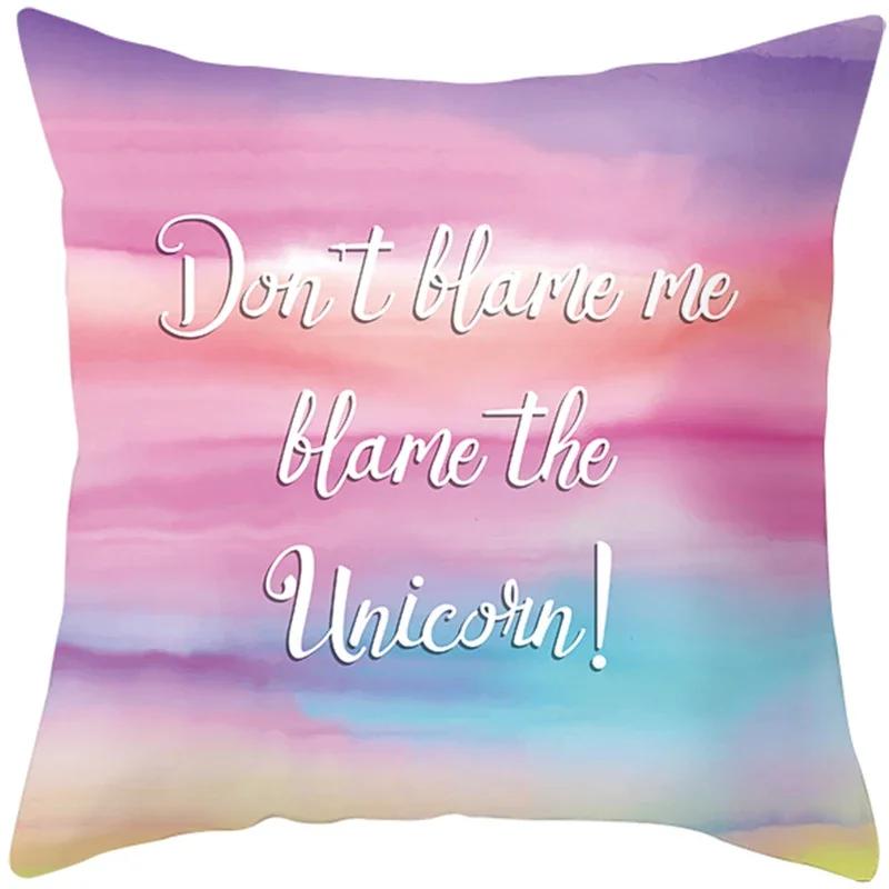 Ins Net Celebrity Cartoon Unicorn Pillow Sofa Pillow Cushion Cover Hot Household Items One Drop Delive