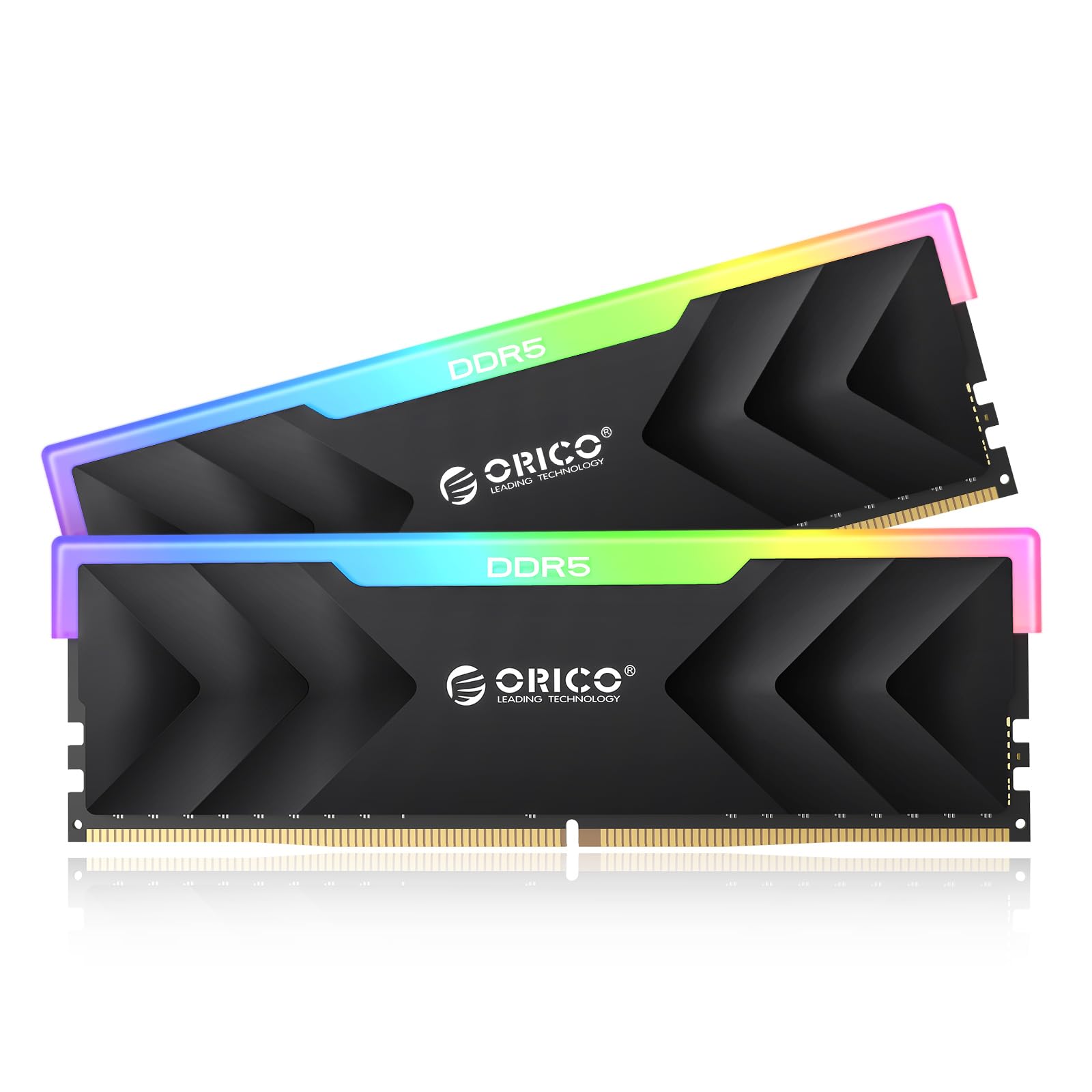 

ORICO Raceline Neon RGB DDR5 32 ГБ x 7200 МГц Модуль настільної пам яті Intel XMP AMD Expo Чорний (Світлова) Пам ять, (2 16 ГБ), CL34, 3.0 & Сумісний, - чорний