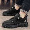 British Style Outdoor Men Casual Shoes Rotating Button Fashion Motorcycle Shoes Versatile Men Work Shoes Comfortable Sport Shoes