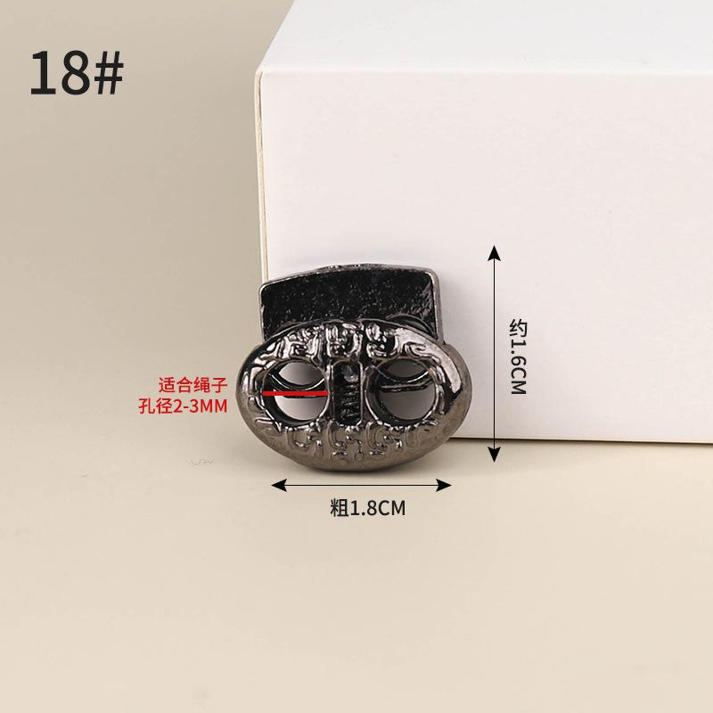 Metal Double-Hole Spring Buckle Pig Nose Buckle Trouser Foot Closure Elastic Buckle Down Jacket Sweater Rope Buckle