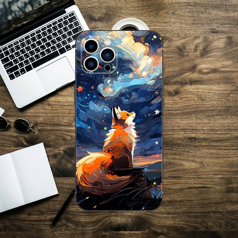 

Cozy Red Fox by Campfire Forest Art Phone Case for iPhone 17 16 15 14 13 12 11 Series Pro Max Plus Double Layer Protection iphone 13 Pro