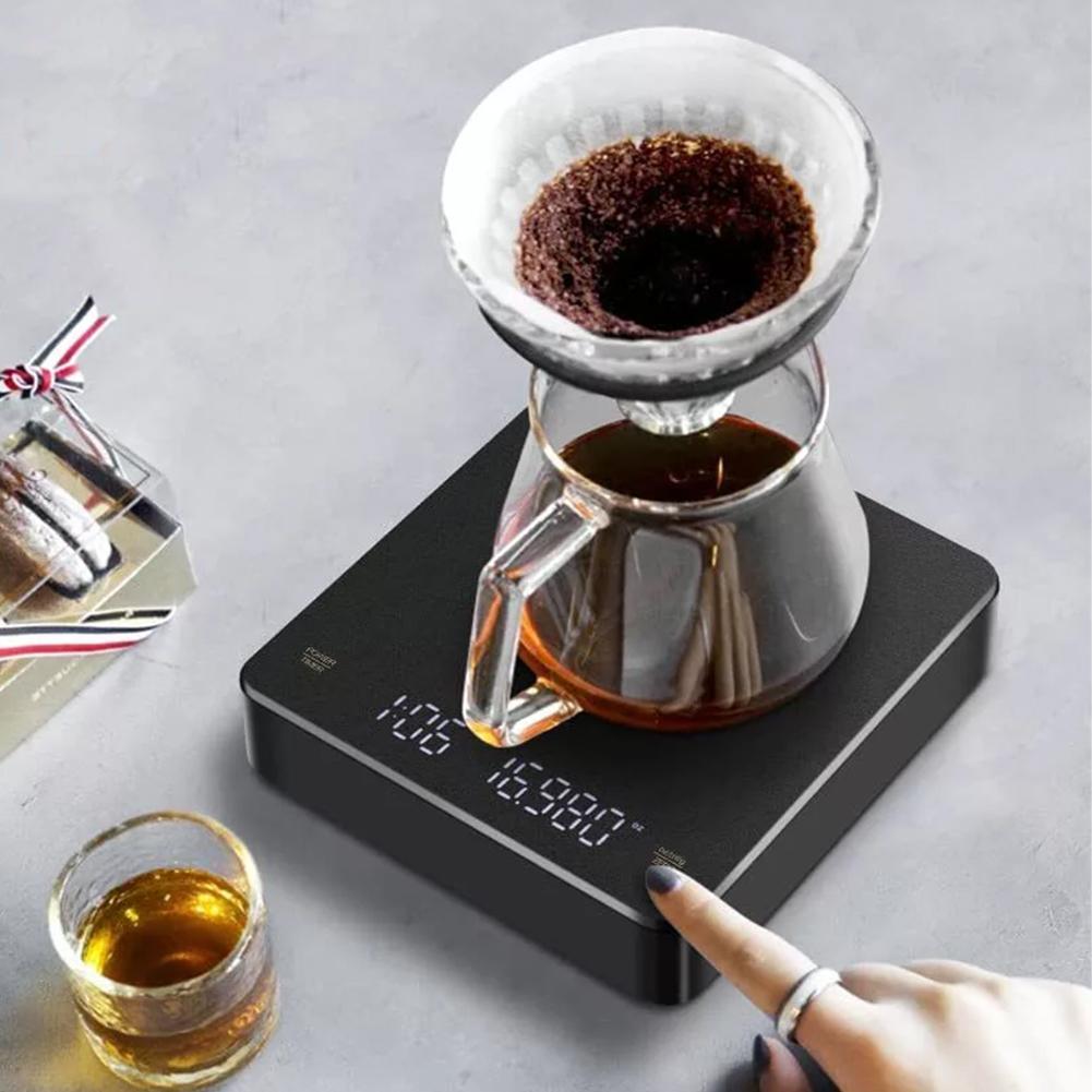 Mini Coffee Scale with Timer Accurate Scale Auto Tare Rechargeable 3kg/0.1g Portable Digital Kitchen Scale Espresso Coffee Scale