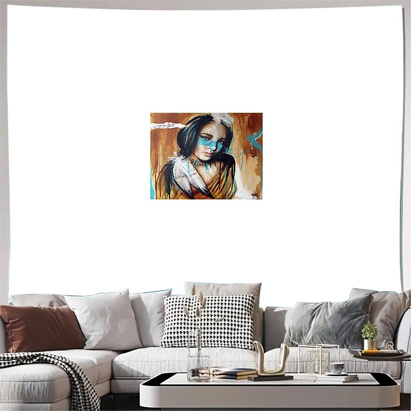 

Native American Wall Tapestry Forest Landscape Home Decor Aesthetic Room Hanging Vintage Tribal Art Large Tapestry 74x94cm(29x37in)
