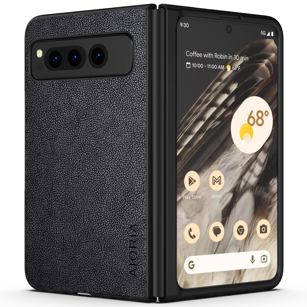 PU-Ledertasche für Google Pixel Fold 5G, schlicht im Business-Stil, Hart-PC mit PU 2-in-1-Material