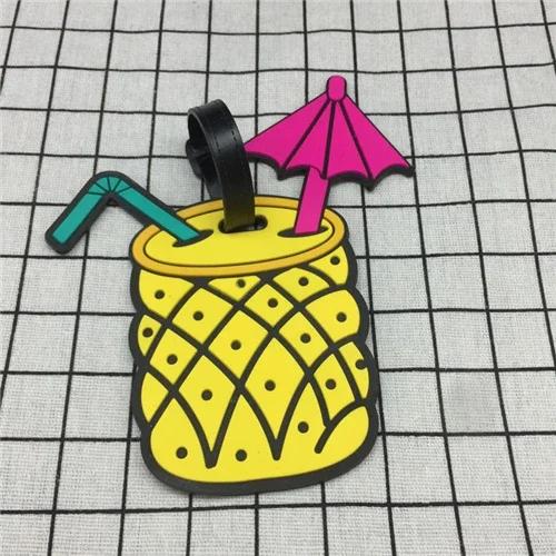 Silica Gel Cartoon Fruit Luggage Tags Suitcase ID Address Label Holder Baggage Boarding Tags Women Men Travel Accessories
