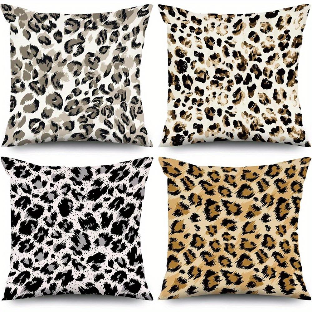 Home Decor Leopard Print Square Pillow Covers for Decor Pattern Cushion Cover Suitable for Sofa Bedroom Car Pillow Cover